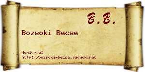 Bozsoki Becse névjegykártya